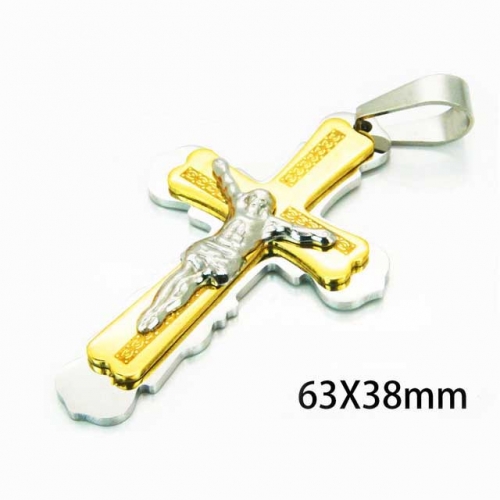 Wholesale Stainless Steel 316L Jesus Pendants NO.#BC08P0604OG