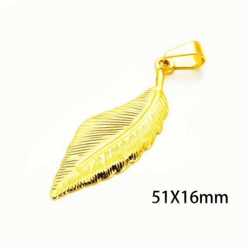 Wholesale Stainless Steel 316L Feather Pendants NO.#BC73P0288JF