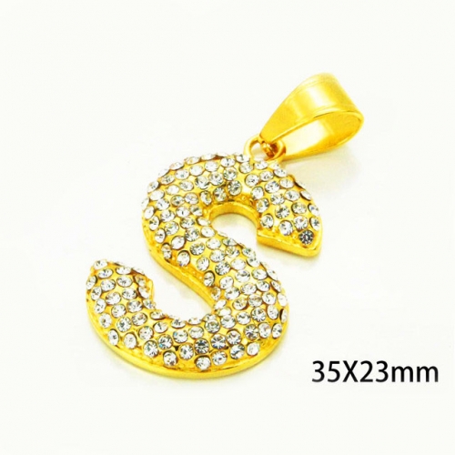 Wholesale Stainless Steel 316L Crystal / Zircon Pendants NO.#BC13P0447HKS