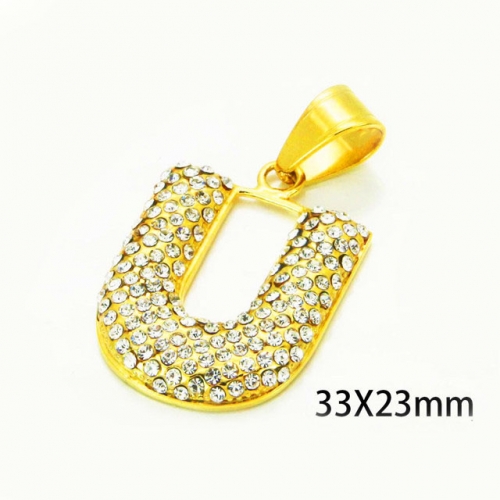 Wholesale Stainless Steel 316L Crystal / Zircon Pendants NO.#BC13P0449HKU