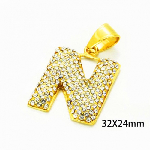 Wholesale Stainless Steel 316L Crystal / Zircon Pendants NO.#BC13P0442HKW