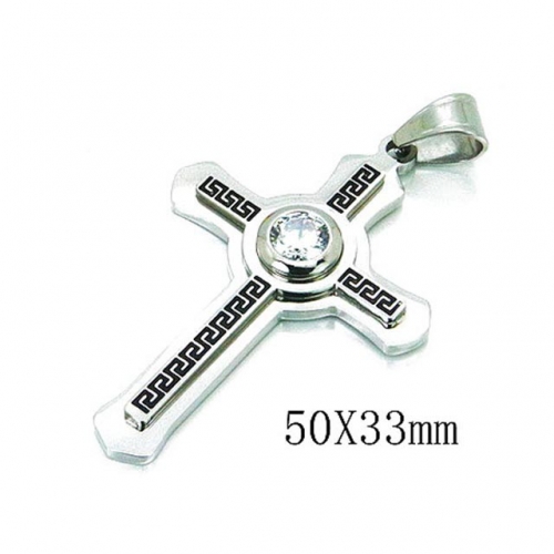 Wholesale Stainless Steel 316L Zircon Cross Pendants NO.#BC13P0989HHF