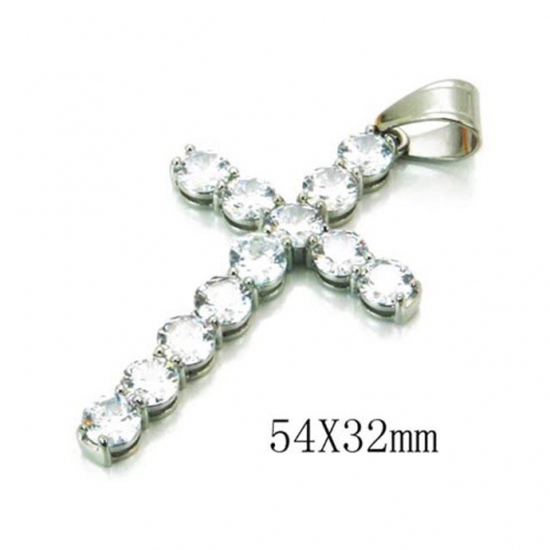 Wholesale Stainless Steel 316L Zircon Cross Pendants NO.#BC13P0456HNQ