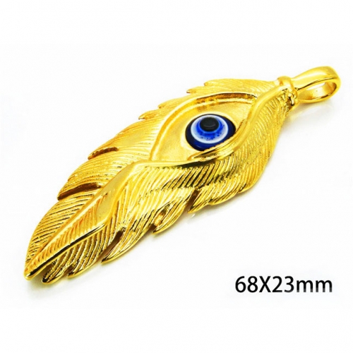 Wholesale Stainless Steel 316L Feather Pendants NO.#BC06P0188HJS