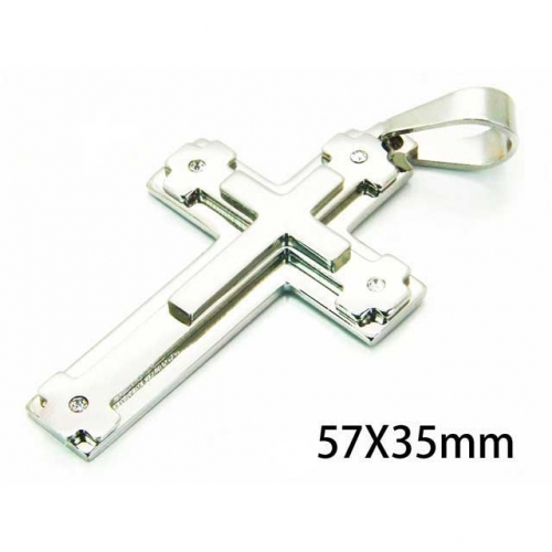 Wholesale Stainless Steel 316L Zircon Cross Pendants NO.#BC08P0205ME