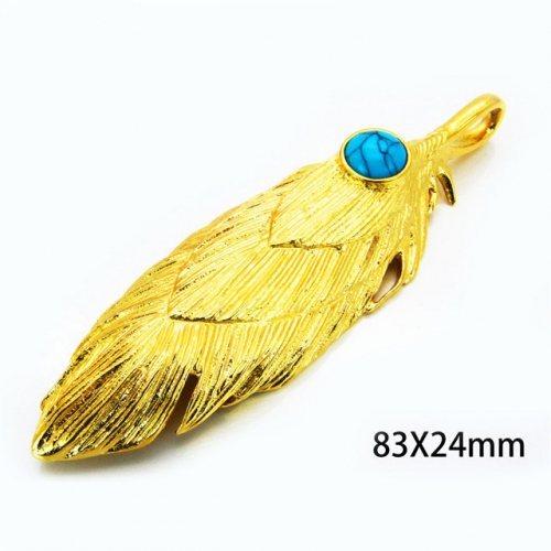 Wholesale Stainless Steel 316L Feather Pendants NO.#BC06P0186HLD