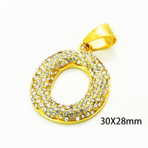 Wholesale Stainless Steel 316L Crystal / Zircon Pendants NO.#BC13P0443HKR