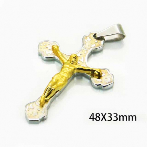 Wholesale Stainless Steel 316L Jesus Pendants NO.#BC08P0432K5