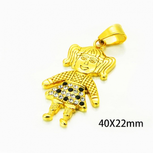 Wholesale Stainless Steel 316L Crystal / Zircon Pendants NO.#BC13P0556PO