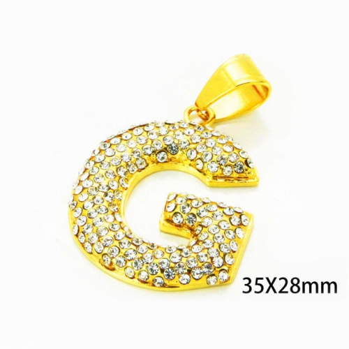 Wholesale Stainless Steel 316L Crystal / Zircon Pendants NO.#BC13P0435HKG