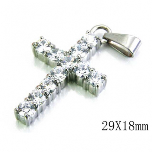 Wholesale Stainless Steel 316L Zircon Cross Pendants NO.#BC46P0092HHZ