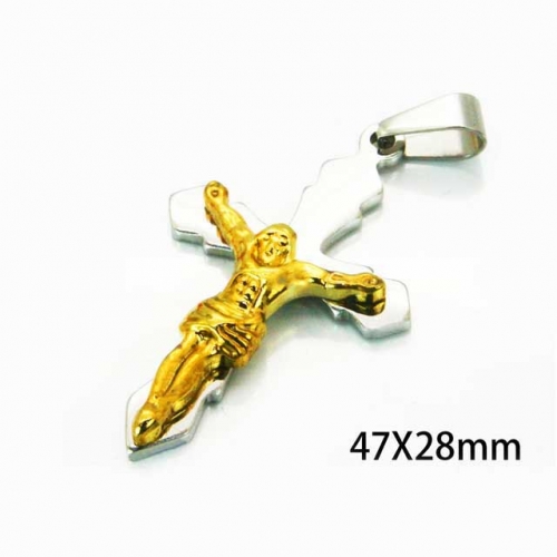 Wholesale Stainless Steel 316L Jesus Pendants NO.#BC08P0500KL