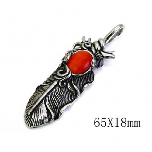Wholesale Stainless Steel 316L Feather Pendants NO.#BC06P0835H10