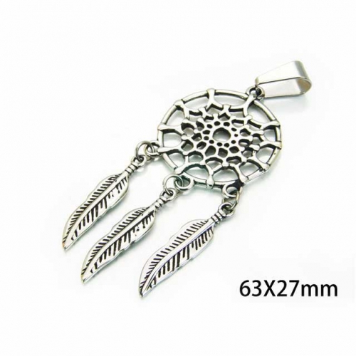 Wholesale Stainless Steel 316L Feather Pendants NO.#BC22P0356HOC