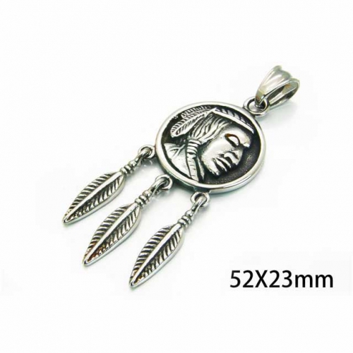 Wholesale Stainless Steel 316L Feather Pendants NO.#BC22P0354HLF