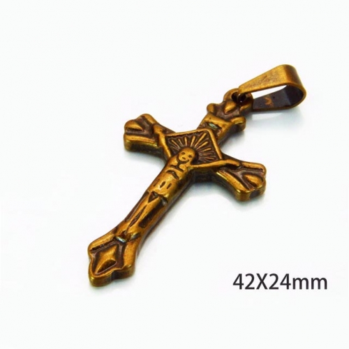 Wholesale Stainless Steel 316L Jesus Pendants NO.#BC70P0497KLR