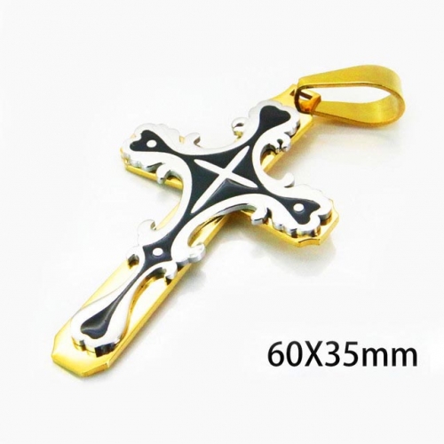Wholesale Stainless Steel 316L Cross Pendants NO.#BC08P0755ND