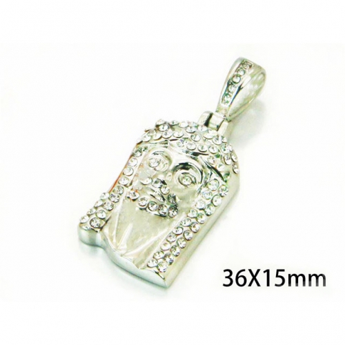 Wholesale Stainless Steel 316L Jesus Pendants NO.#BC13P0584HNW