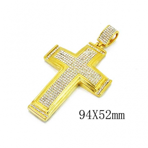 Wholesale Stainless Steel 316L Zircon Cross Pendants NO.#BC15P0238JPO