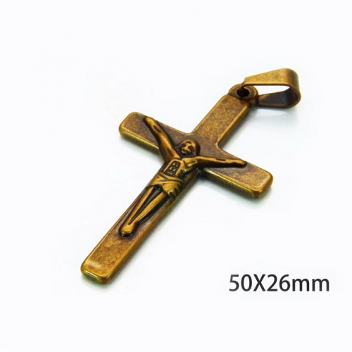 Wholesale Stainless Steel 316L Jesus Pendants NO.#BC70P0498KLE