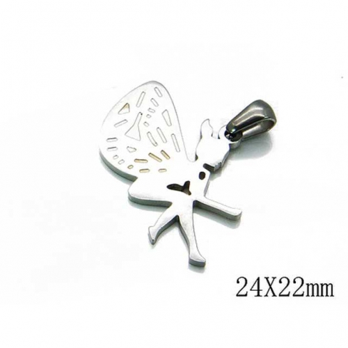 Wholesale Stainless Steel 316L Angel Pendant NO.#BC70P0293JLE