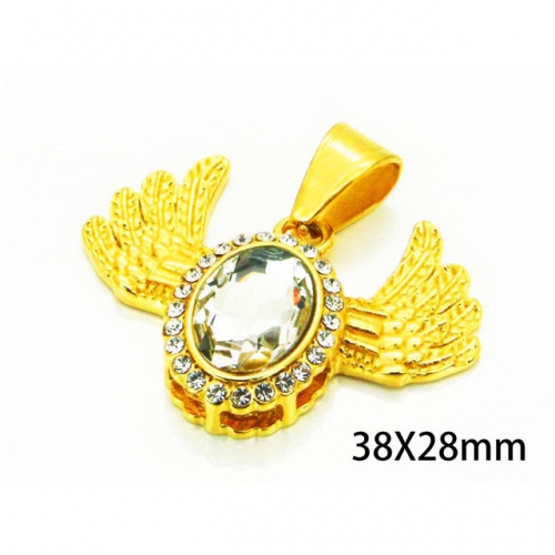 Wholesale Stainless Steel 316L Feather Pendants NO.#BC13P0685HIA