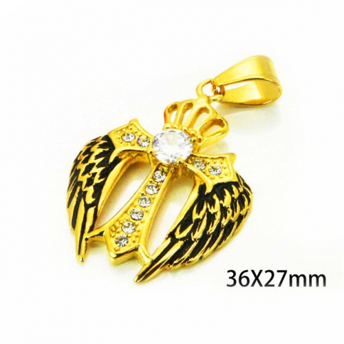 Wholesale Stainless Steel 316L Feather Pendants NO.#BC13P0525HJG