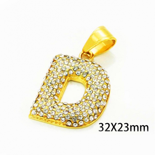 Wholesale Stainless Steel 316L Crystal / Zircon Pendants NO.#BC13P0432HKD