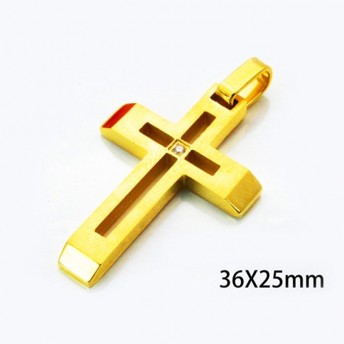 Wholesale Stainless Steel 316L Zircon Cross Pendants NO.#BC06P0111PZ