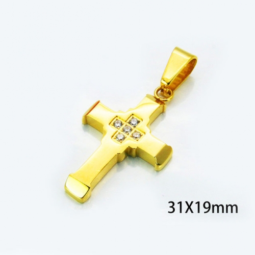 Wholesale Stainless Steel 316L Zircon Cross Pendants NO.#BC06P0175HDD