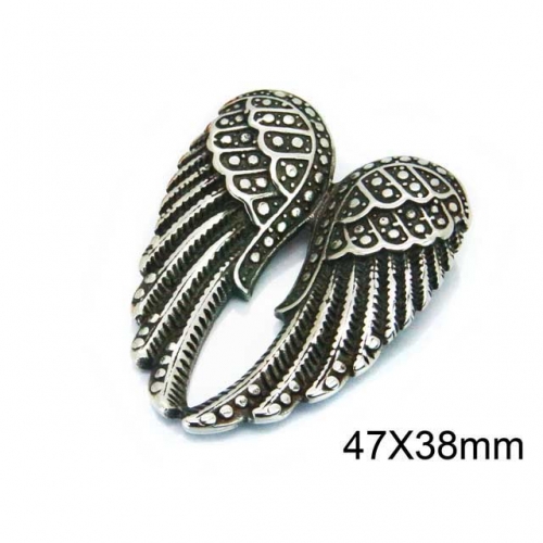 Wholesale Stainless Steel 316L Feather Pendants NO.#BC22P0737HKX