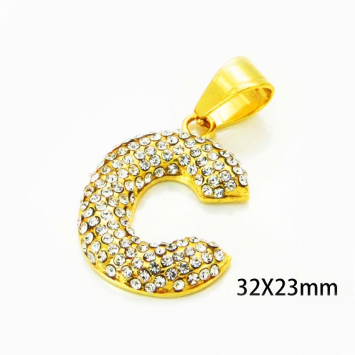 Wholesale Stainless Steel 316L Crystal / Zircon Pendants NO.#BC13P0431HKC