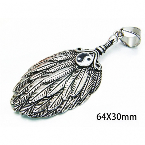 Wholesale Stainless Steel 316L Feather Pendants NO.#BC06P0189HAA