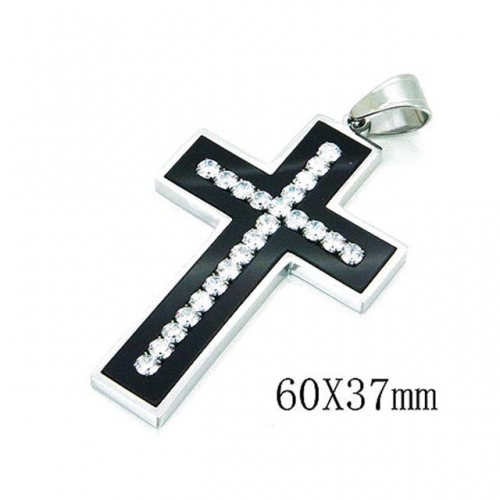 Wholesale Stainless Steel 316L Zircon Cross Pendants NO.#BC13P0983HJV