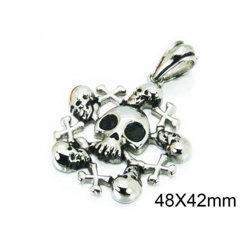 Wholesale Stainless Steel 316L Skull Pendants NO.#BC28P0061OA