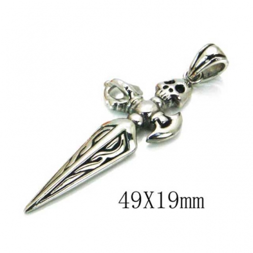 Wholesale Stainless Steel 316L Skull Pendants NO.#BC22P0581HHW