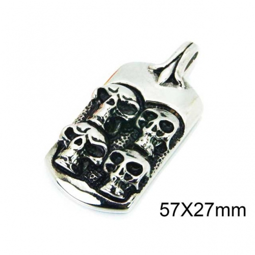 Wholesale Stainless Steel 316L Skull Pendants NO.#BC28P0063HVV