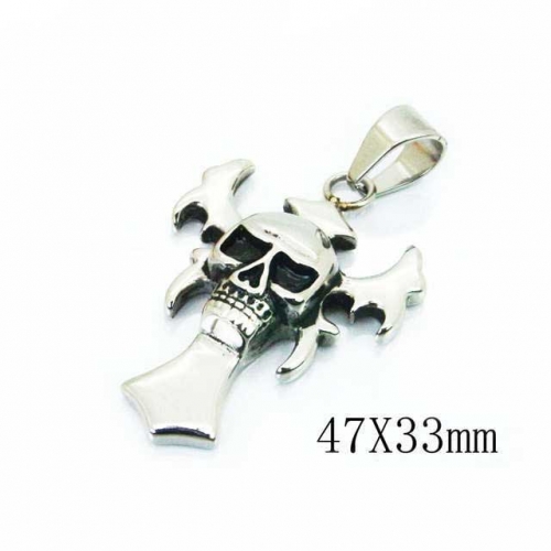 Wholesale Stainless Steel 316L Skull Pendants NO.#BC22P0766HIE