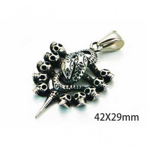 Wholesale Stainless Steel 316L Skull Pendants NO.#BC22P0596HID