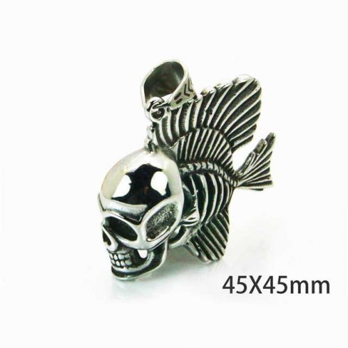 Wholesale Stainless Steel 316L Skull Pendants NO.#BC22P0626HKD