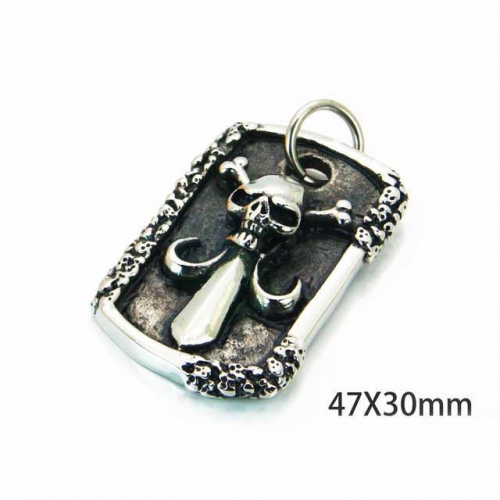Wholesale Stainless Steel 316L Skull Pendants NO.#BC22P0556HJS