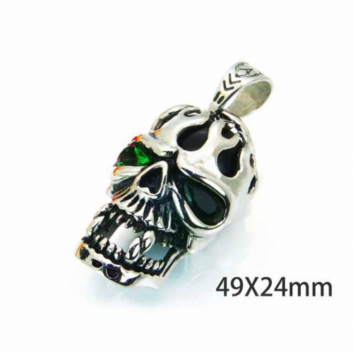 Wholesale Stainless Steel 316L Skull Pendants NO.#BC22P0522IRR