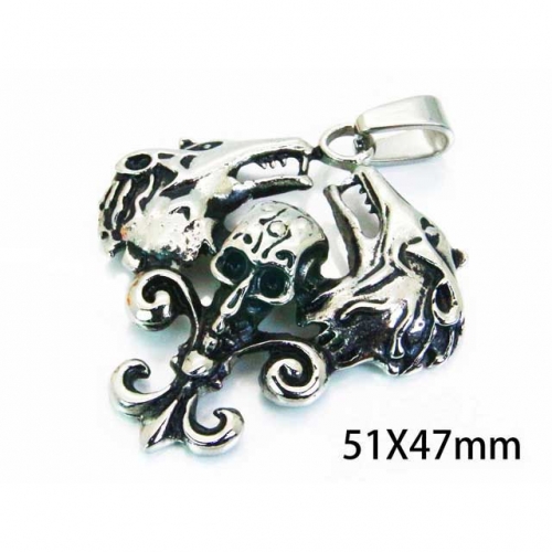 Wholesale Stainless Steel 316L Skull Pendants NO.#BC22P0667HIG