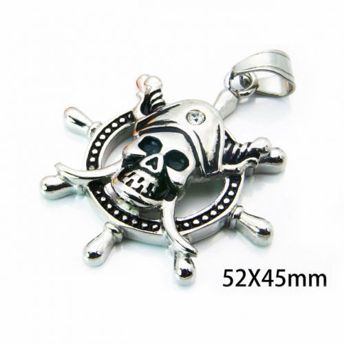 Wholesale Stainless Steel 316L Skull Pendants NO.#BC06P0136HZZ