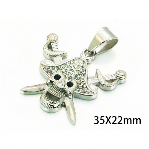 Wholesale Stainless Steel 316L Skull Pendants NO.#BC13P0057HZO