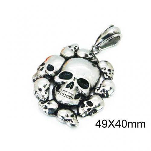 Wholesale Stainless Steel 316L Skull Pendants NO.#BC28P0062OZ