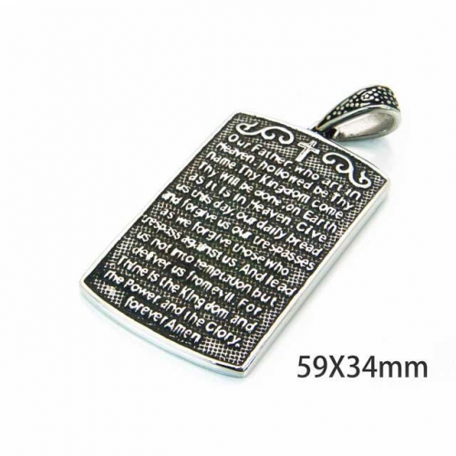 Wholesale Stainless Steel 316L Scripture Series Pendants NO.#BC22P0550HOD