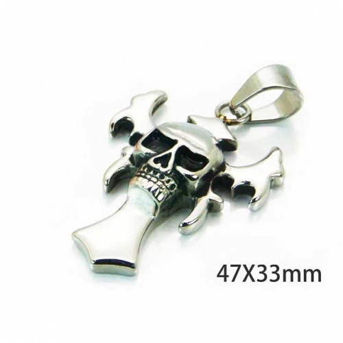 Wholesale Stainless Steel 316L Skull Pendants NO.#BC22P0577HIF