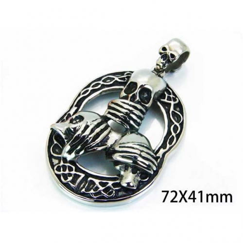 Wholesale Stainless Steel 316L Skull Pendants NO.#BC22P0654HIF