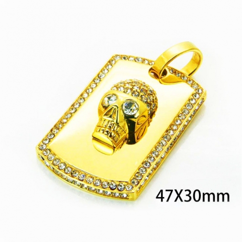 Wholesale Stainless Steel 316L Skull Pendants NO.#BC13P0369HOX